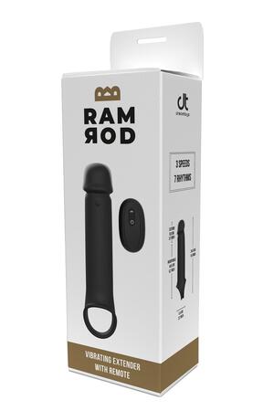 Черная насадка-удлинитель с вибрацией Vibrating Extender With Remote